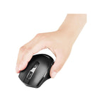 Amazon Amazon Basics Ergonomic Wireless Mouse with Adjustable DPI 600-3600, 2.4 GHz USB Receiver for Home Office Laptop/Desktop - Black