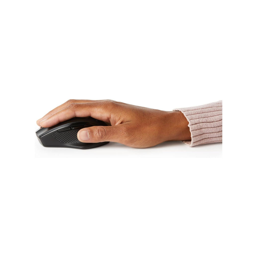 Amazon Amazon Basics Ergonomic Wireless Mouse with Adjustable DPI 600-3600, 2.4 GHz USB Receiver for Home Office Laptop/Desktop - Black