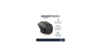 Amazon Amazon Basics Ergonomic Wireless Mouse with Adjustable DPI 600-3600, 2.4 GHz USB Receiver for Home Office Laptop/Desktop - Black