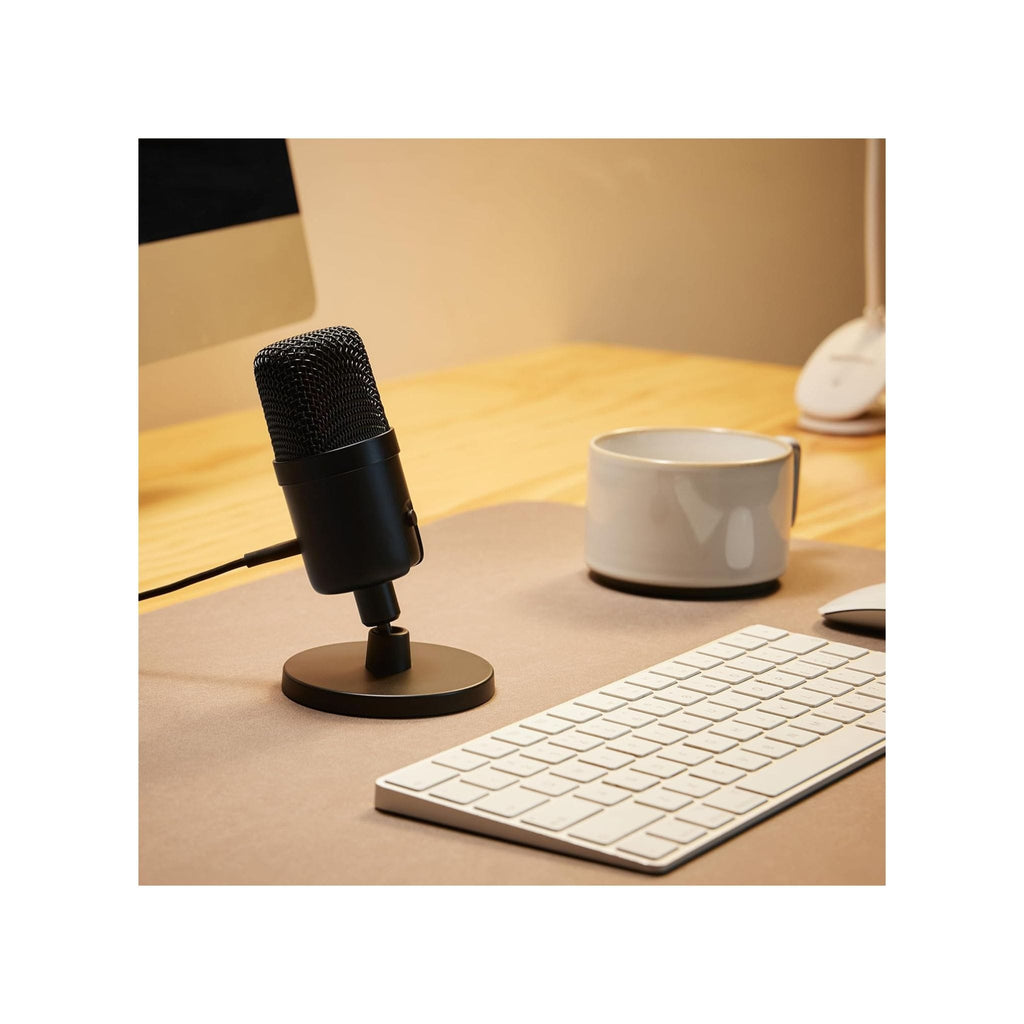 Amazon Amazon Basics Mini USB Condenser Podcast Microphone, Cardioid Pickup, 14mm Diaphragm, 360° Adjustable Stand, One-Tap Mute, Plug and Play, for Streaming and Gaming, Black
