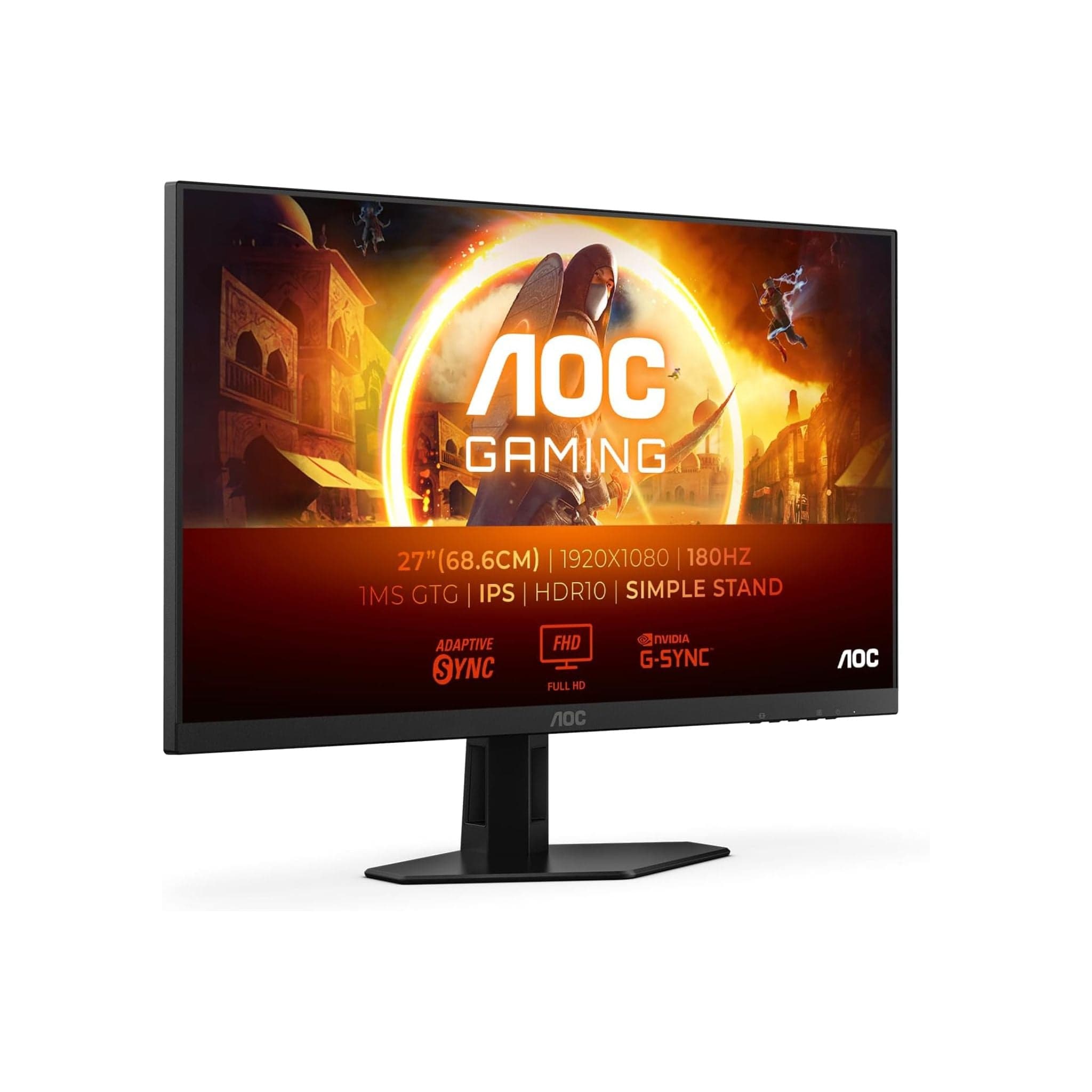 AOC Computers AOC 27G4XED 27 inch 180Hz 1ms FreeSync Prem., G-Sync comp., HDR10 FHD Gaming monitor -  Black