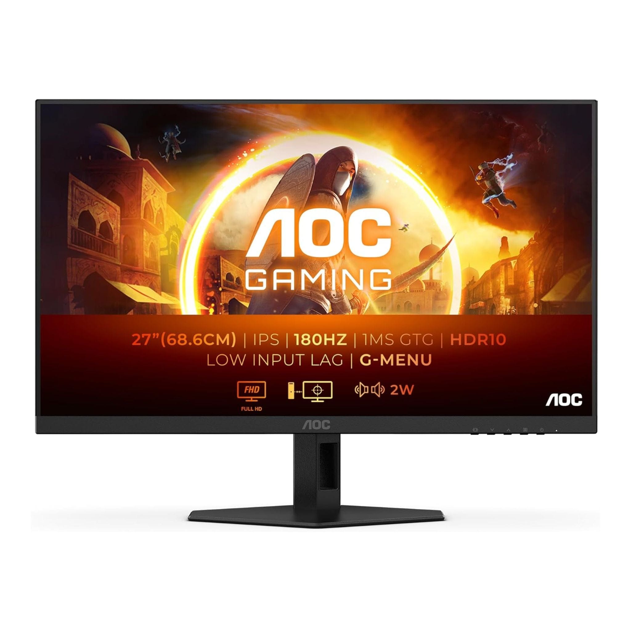 AOC Monitors AOC 27G4XED 27 inch 180Hz 1ms FreeSync Prem., G-Sync comp., HDR10 FHD Gaming monitor -  Black