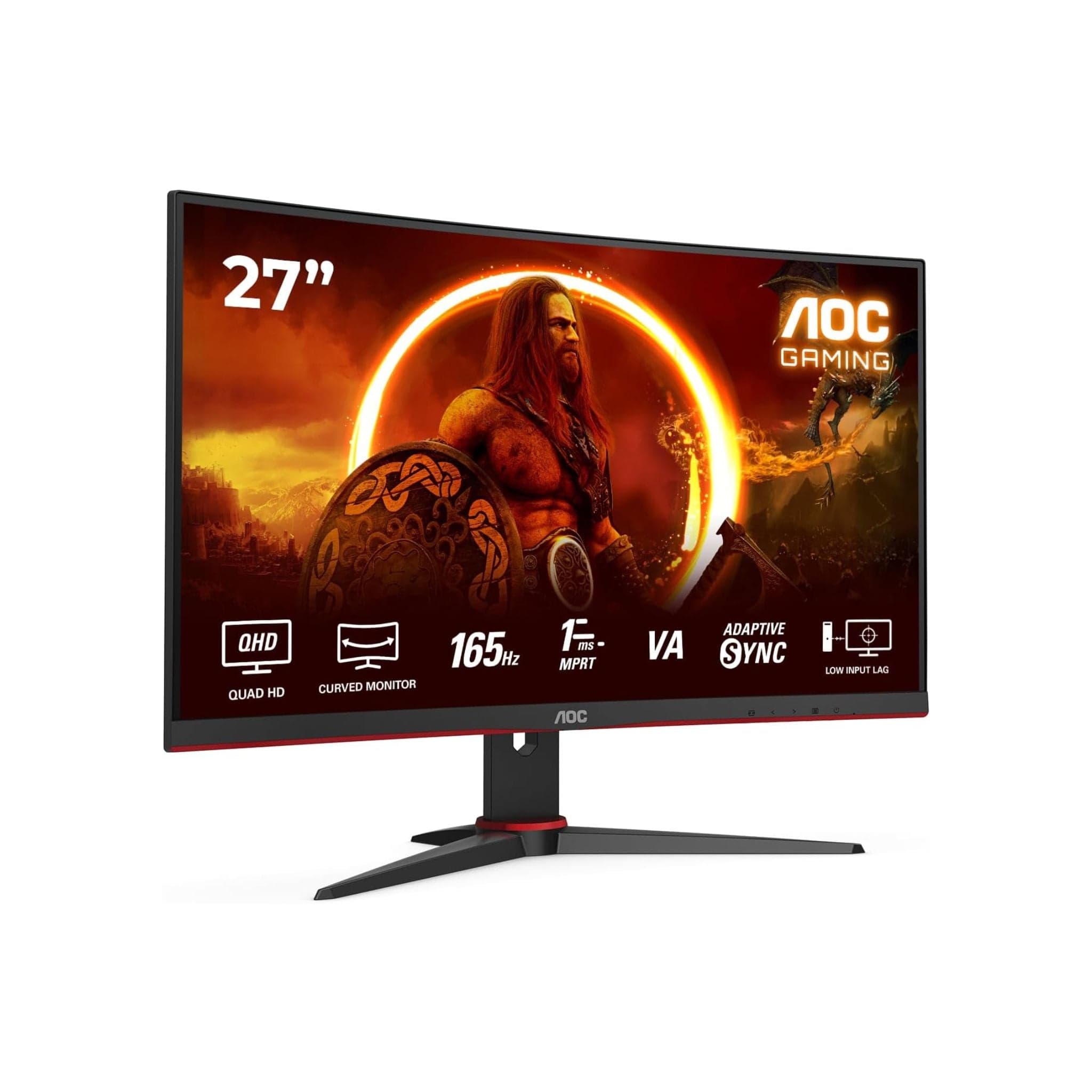 AOC CQ27GSE 27" QHD VA 165Hz 1ms FreeSync Curved Gaming Monitor Secondary image