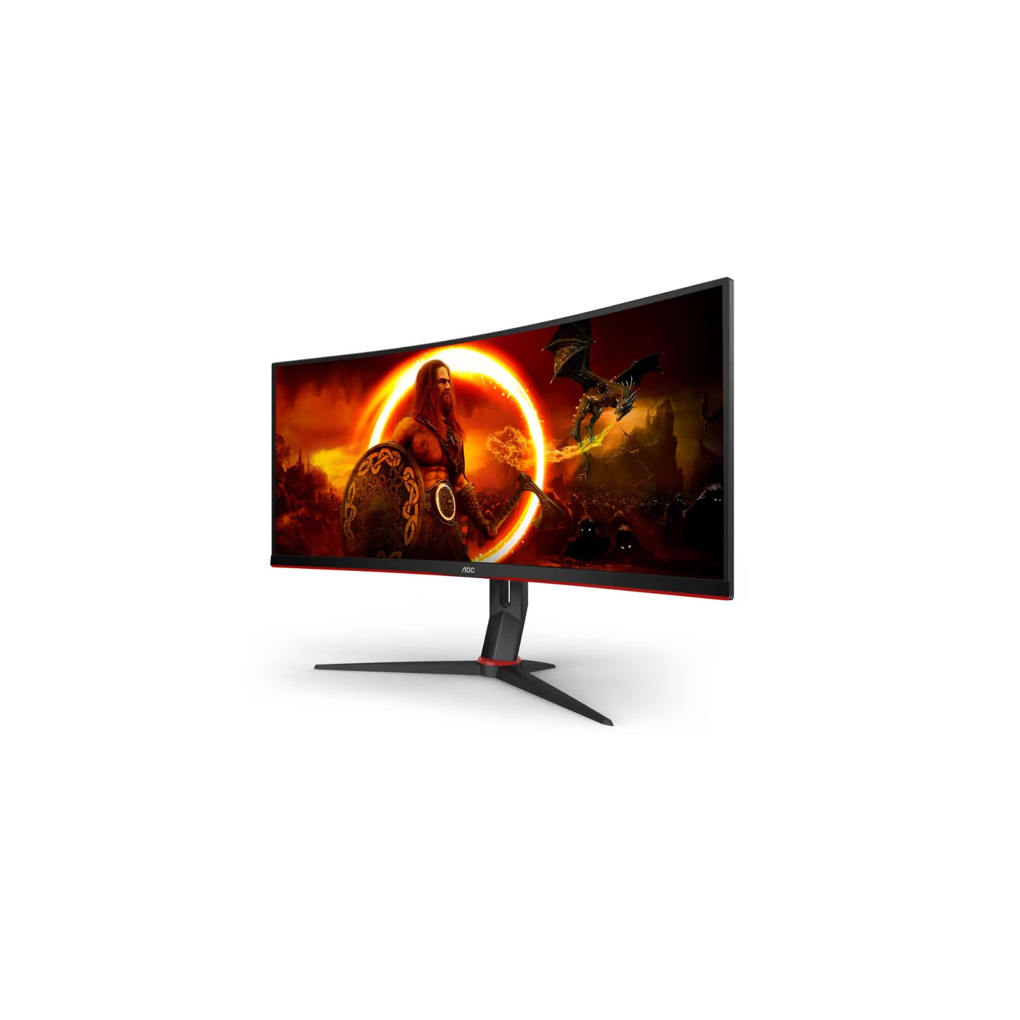 AOC Monitors AOC CU34G2XPD/BK 34" WQHD VA 180Hz 1ms GtG HDR400 Curved Gaming monitor with USD Hub - Black/Red