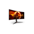 AOC Monitors AOC CU34G2XPD/BK 34" WQHD VA 180Hz 1ms GtG HDR400 Curved Gaming monitor with USD Hub - Black/Red