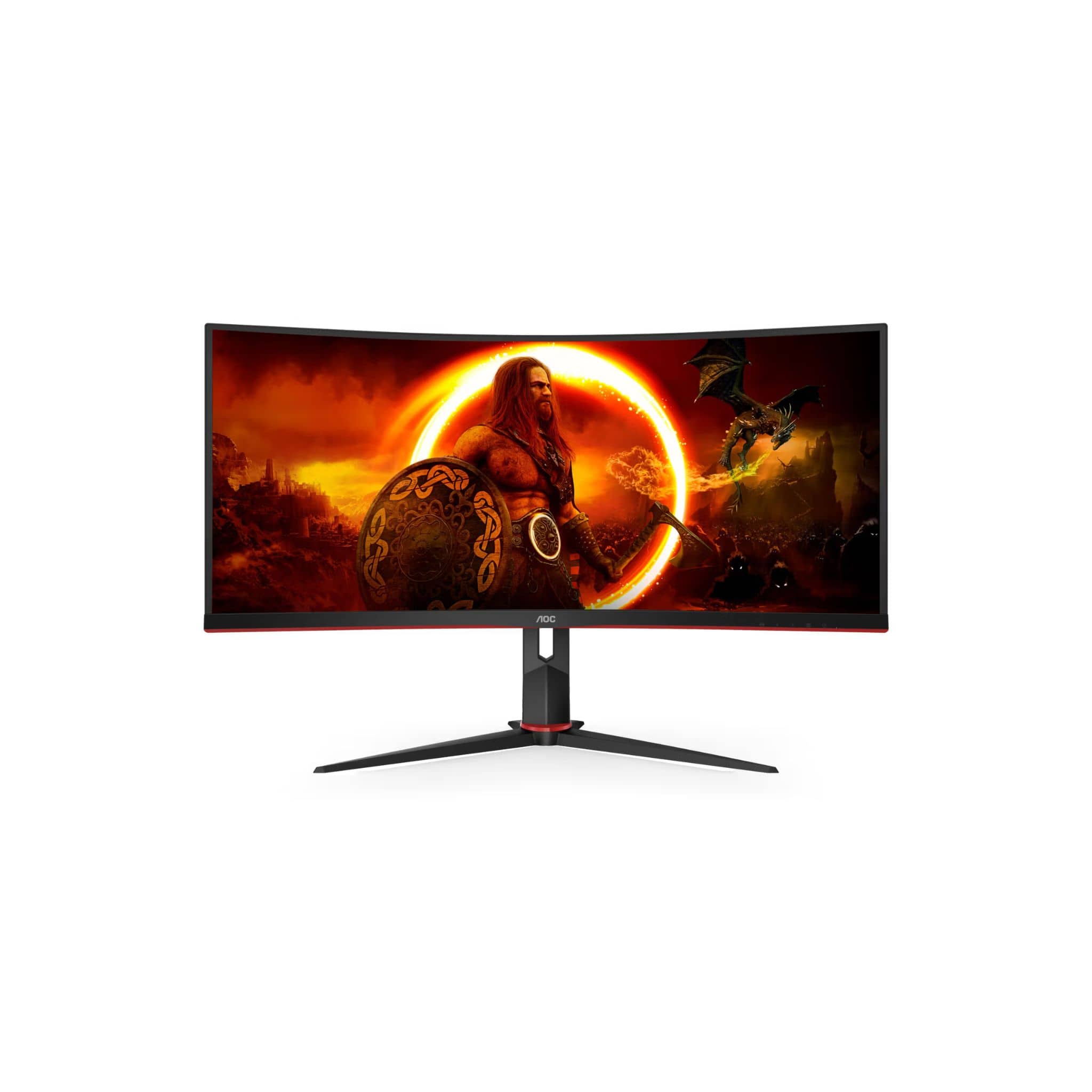 AOC CU34G2XPD/BK 34" WQHD VA 180Hz 1ms GtG HDR400 Curved Gaming monitor with USD Hub - Black/Red Secondary image