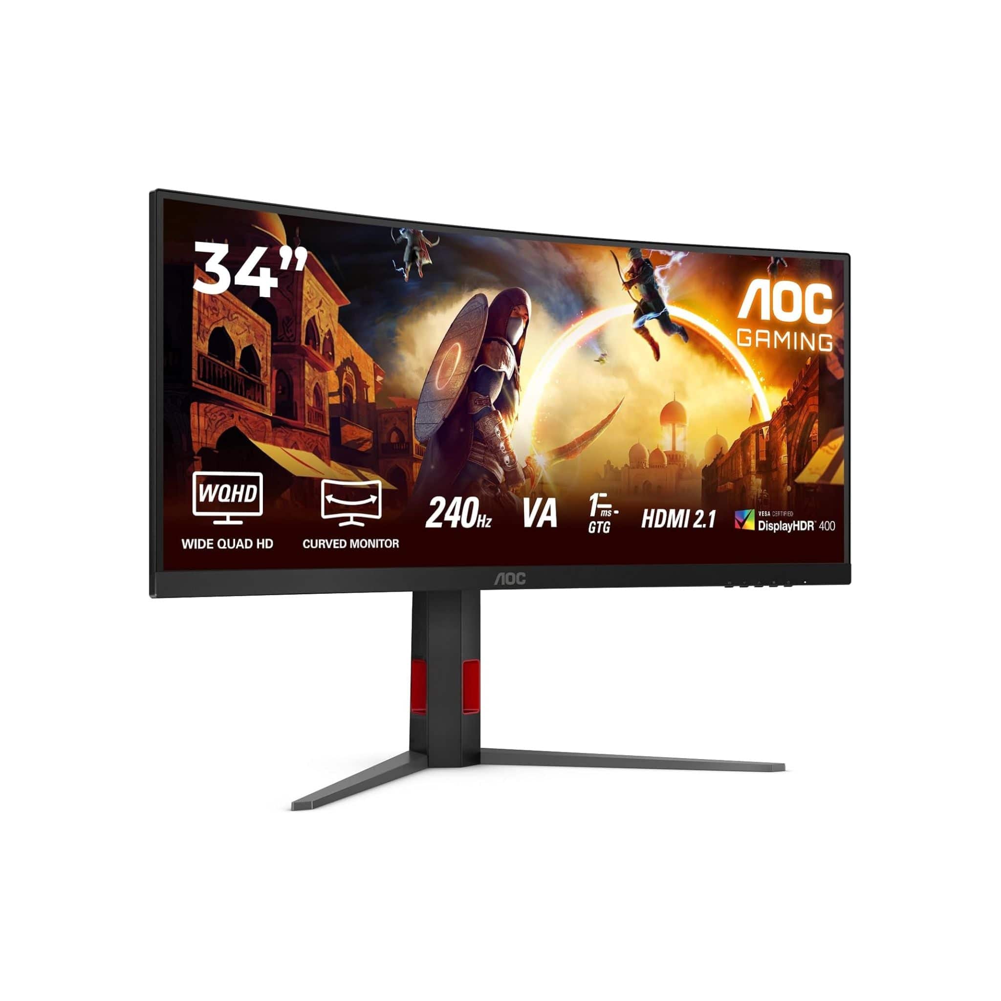 AOC Monitors AOC CU34G4Z 34" Curved UWQHD 240Hz 0.3ms Height Adjustable Gaming Monitor
