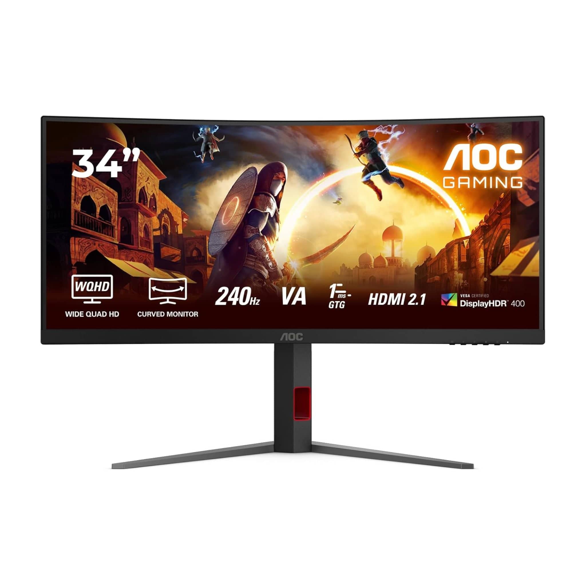 AOC Monitors AOC CU34G4Z 34" Curved UWQHD 240Hz 0.3ms Height Adjustable Gaming Monitor Main image