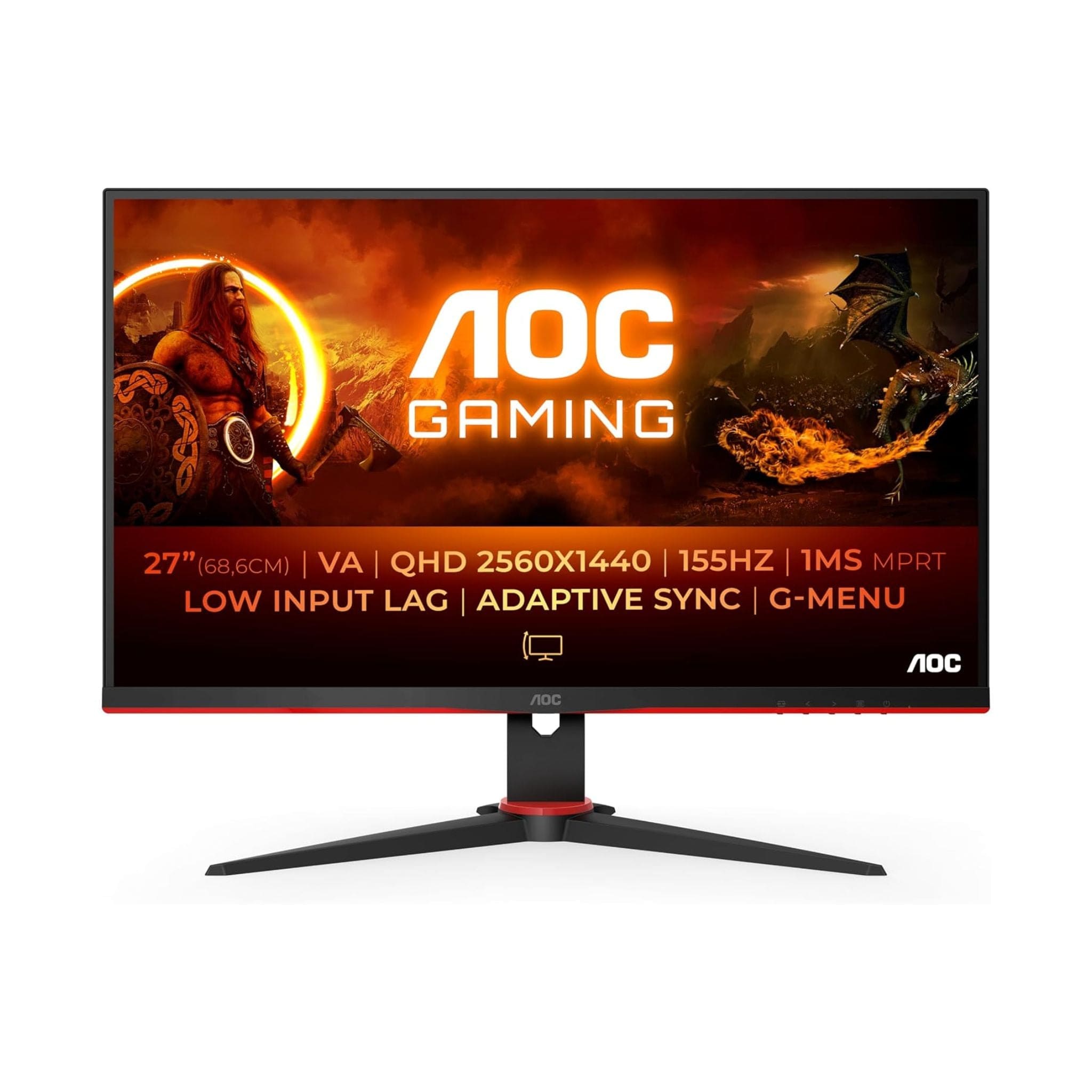 AOC Monitors AOC Q27G2E - 27 Inch QHD 155Hz 1ms Gaming Monitor