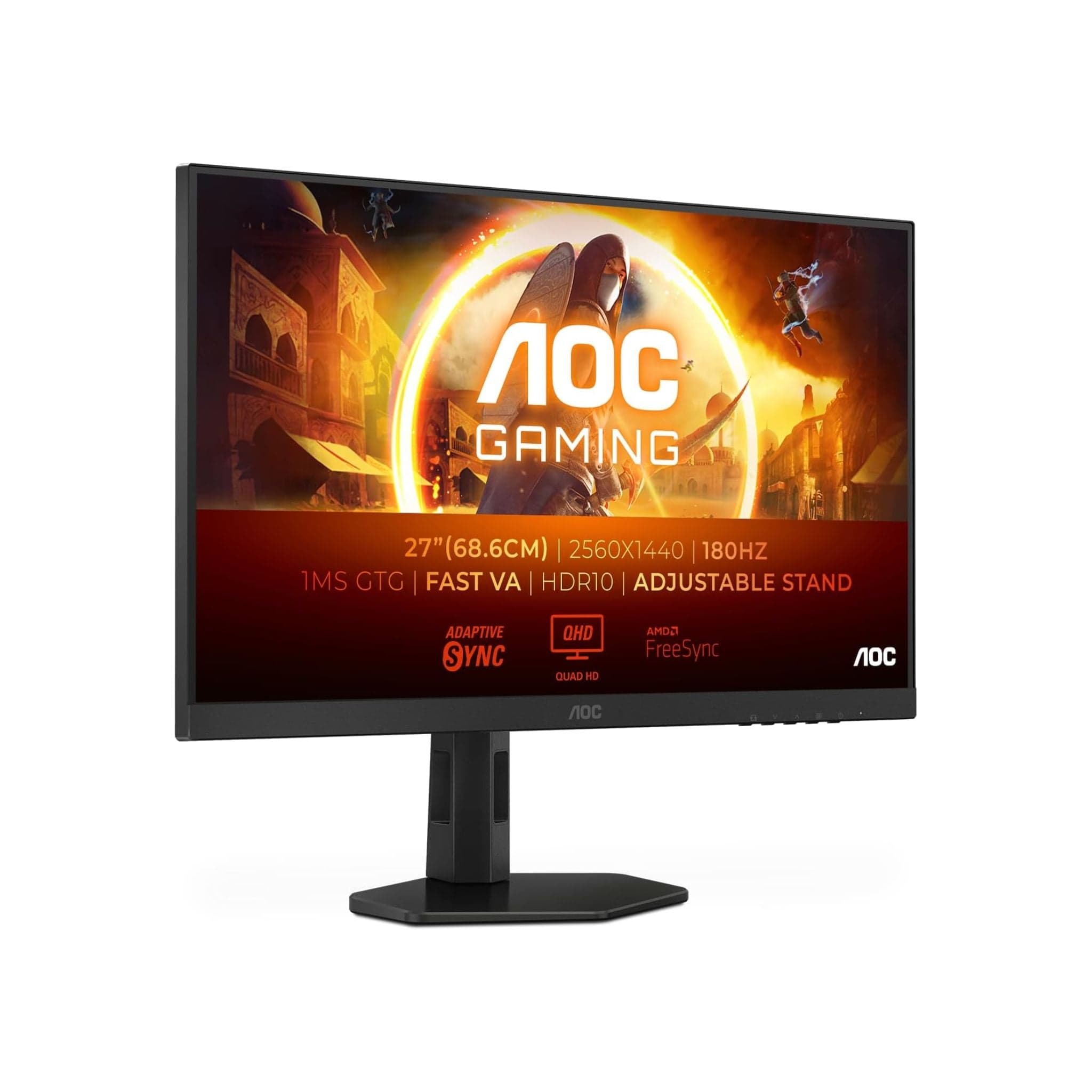 AOC Monitors AOC Q27G4XD - 27 Inch Quad HD, 180Hz, 1ms, HDR400, USB Hub Gaming Monitor -Black