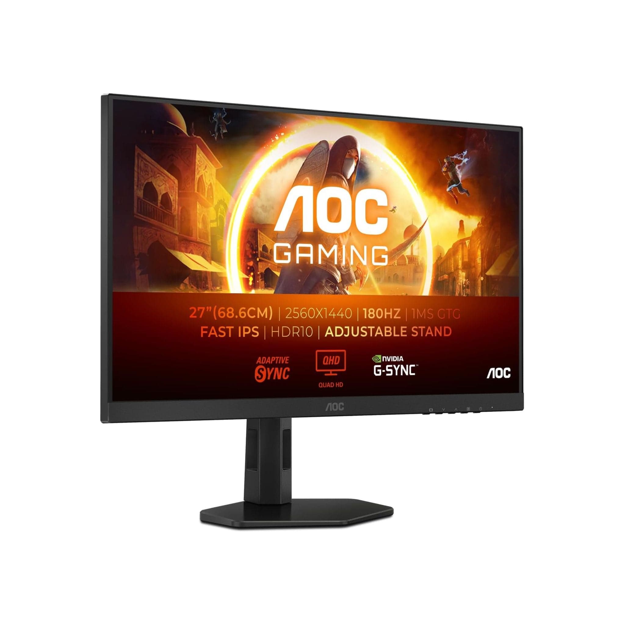 AOC Q27G4XF - 27 Inch 180 Hz, 0.5ms G-Sync comp. HDR10 QHD Monitor - Black/Grey Secondary image
