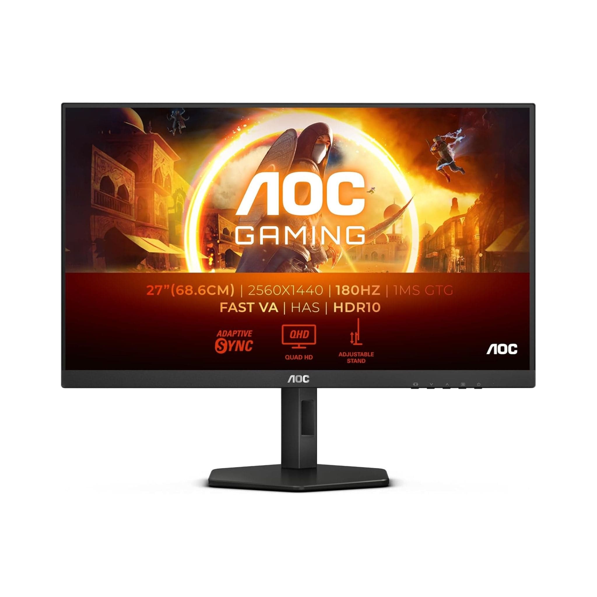 AOC Monitors AOC Q27G4XND - 27-inch QHD, 180 Hz, 0.5ms, Adjustable stand, Gaming Monitor