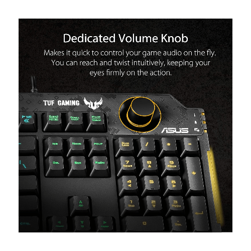 Asus Components ASUS TUF Gaming K1 RGB keyboard with dedicated volume knob, spill-resistance, side light bar and Armoury Crate