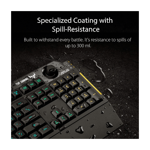 Asus Components ASUS TUF Gaming K1 RGB keyboard with dedicated volume knob, spill-resistance, side light bar and Armoury Crate