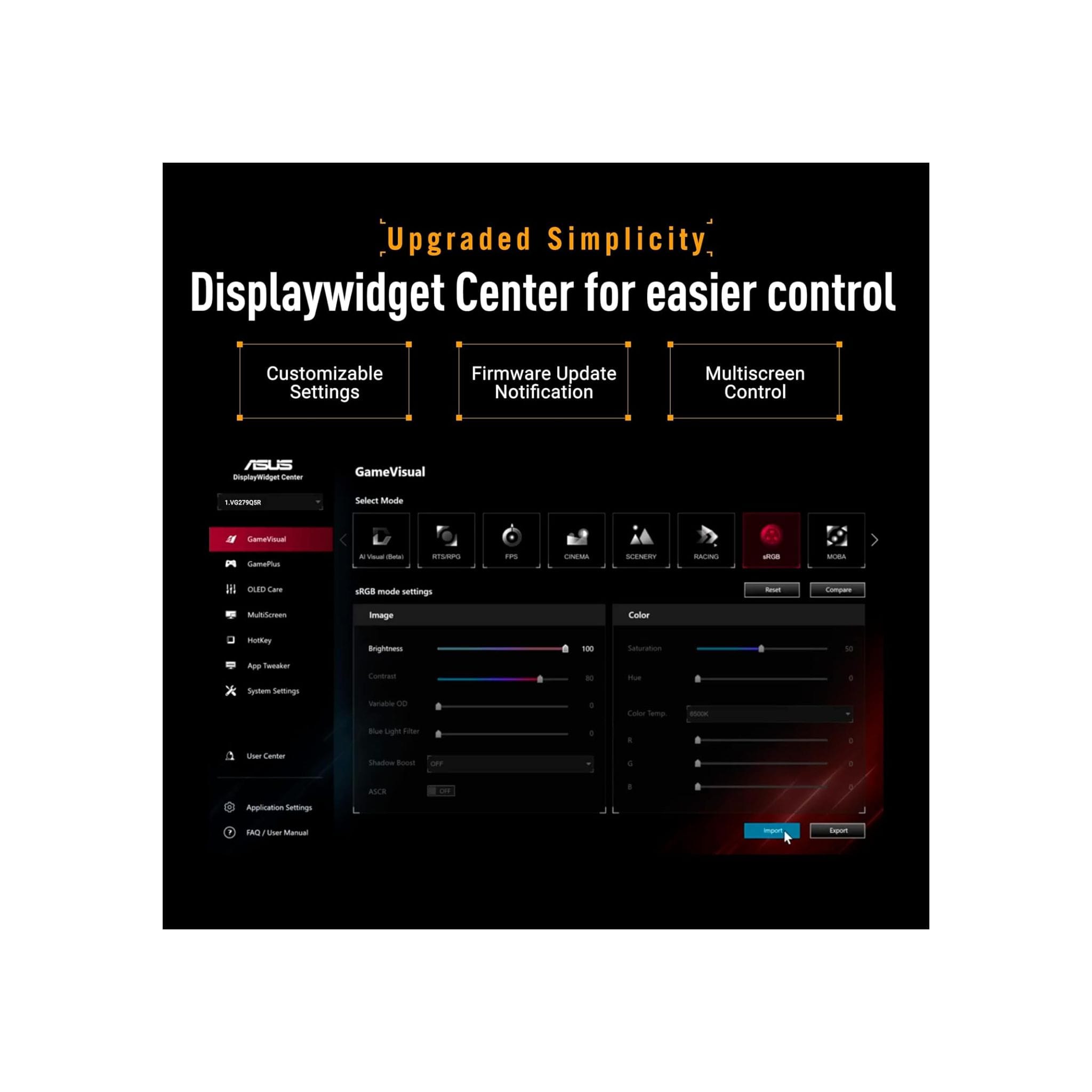 Asus Monitors Asus TUF Gaming Series 5 - VG279Q5R  27-inch, Full HD, 200Hz, Fast IPS, ELMB, 0.3ms GTG (min.), Stereo speaker, DisplayWidget Center, AI Visual