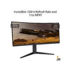 Asus Monitors ASUS TUF Gaming VG34VQEL1A Curved Gaming Monitor – 34 inch UWQHD (3440 x 1440), 100Hz, Curved design, Extreme Low Motion Blur™, Freesync™, 1ms (MPRT),125% sRGB, HDR