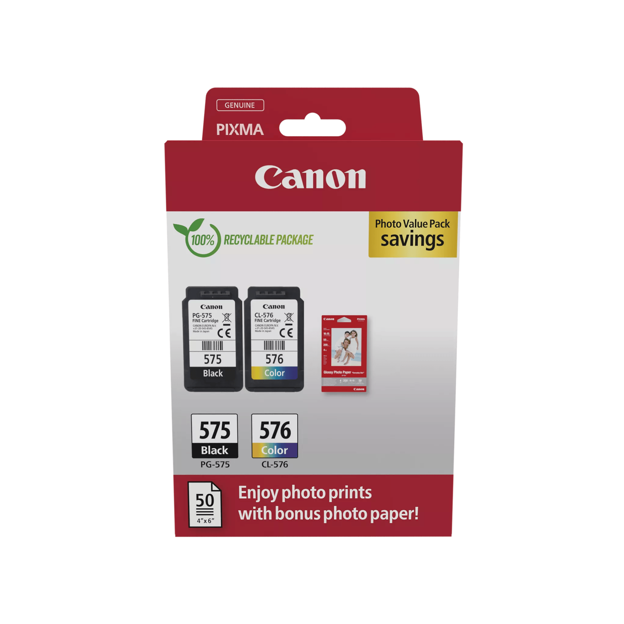 Canon Canon PG-575/CL-576 Ink Cartridge + Photo Paper Value Pack Main image