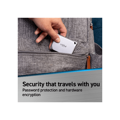 Crucial Components Crucial X9 Pro 1TB Portable External SSD - Up to 1050MB/s Read/Write, External Solid State Drive, IP55 Water and Dust Resistant, USB-C