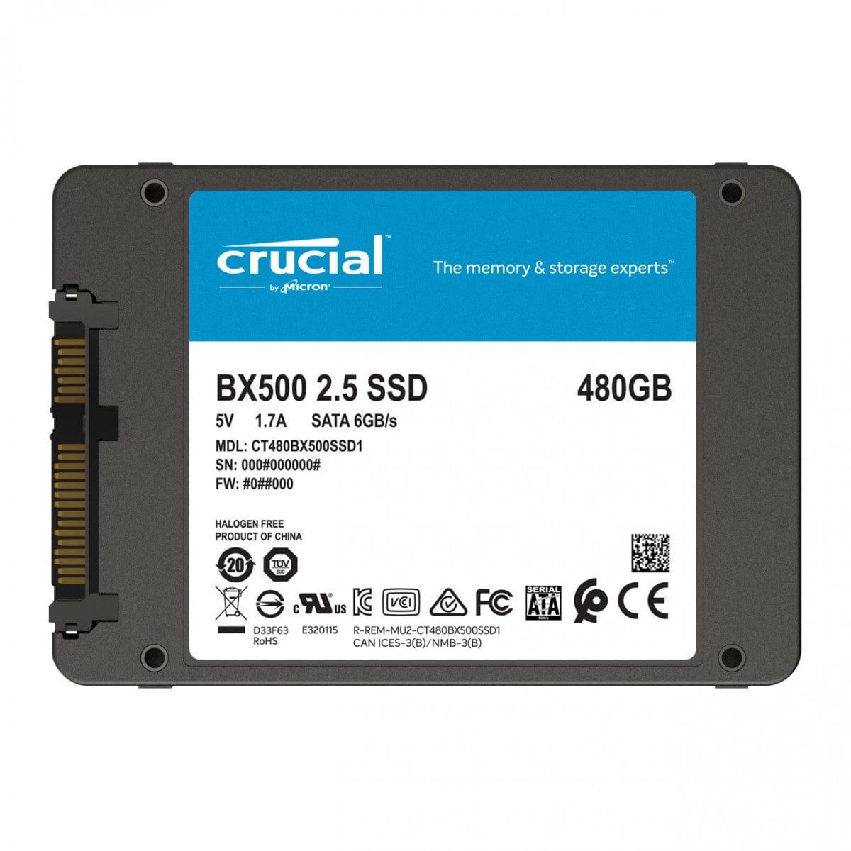 Crucial BX500 480GB 2.5" SATA 3D Desktop/Laptop SSD/Solid State Drive Secondary image