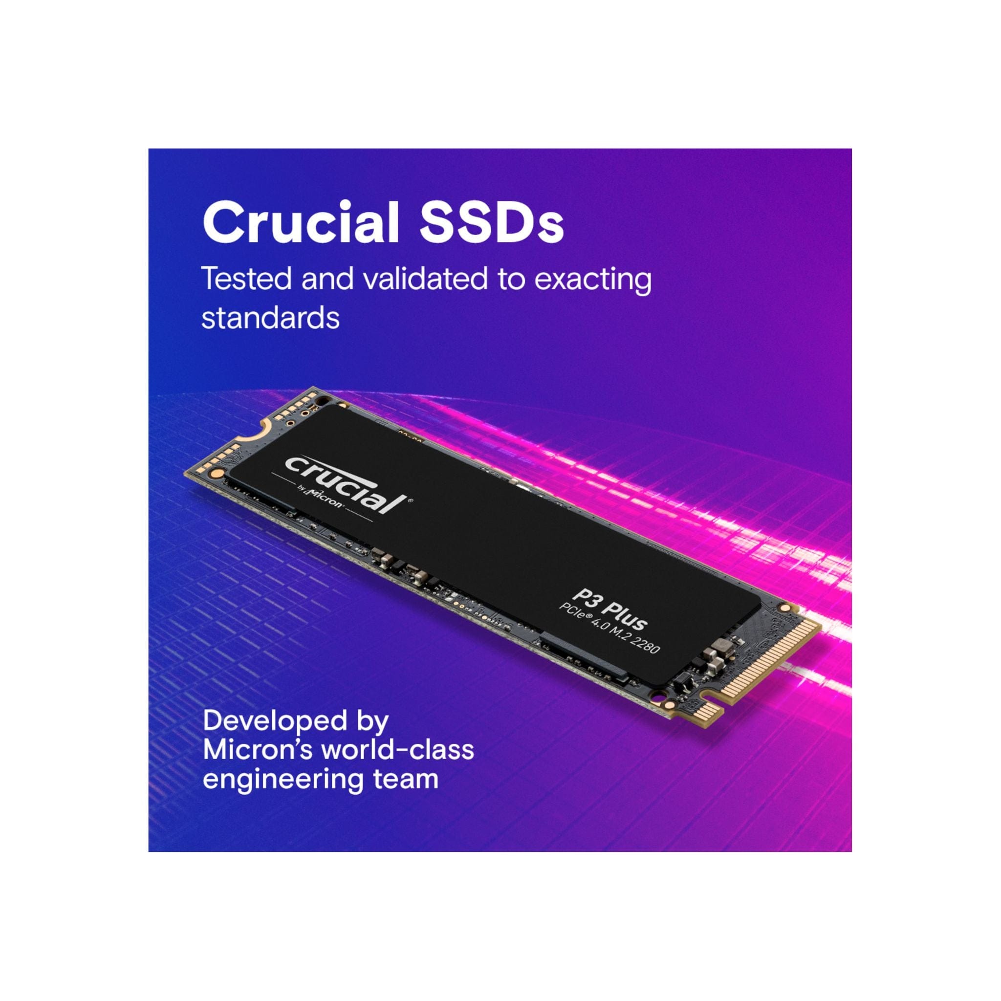 Crucial Storage Crucial P3 Plus SSD 1TB M.2 NVMe PCIe Gen4 Internal SSD, Up to 5000MB/s, Laptop & Desktop
