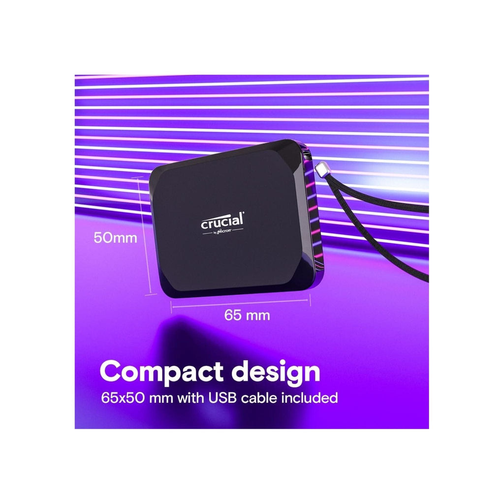 Crucial Storage Crucial X9 2TB Portable SSD - Up to 1050MB/s Read - PC and Mac, Lightweight and Small