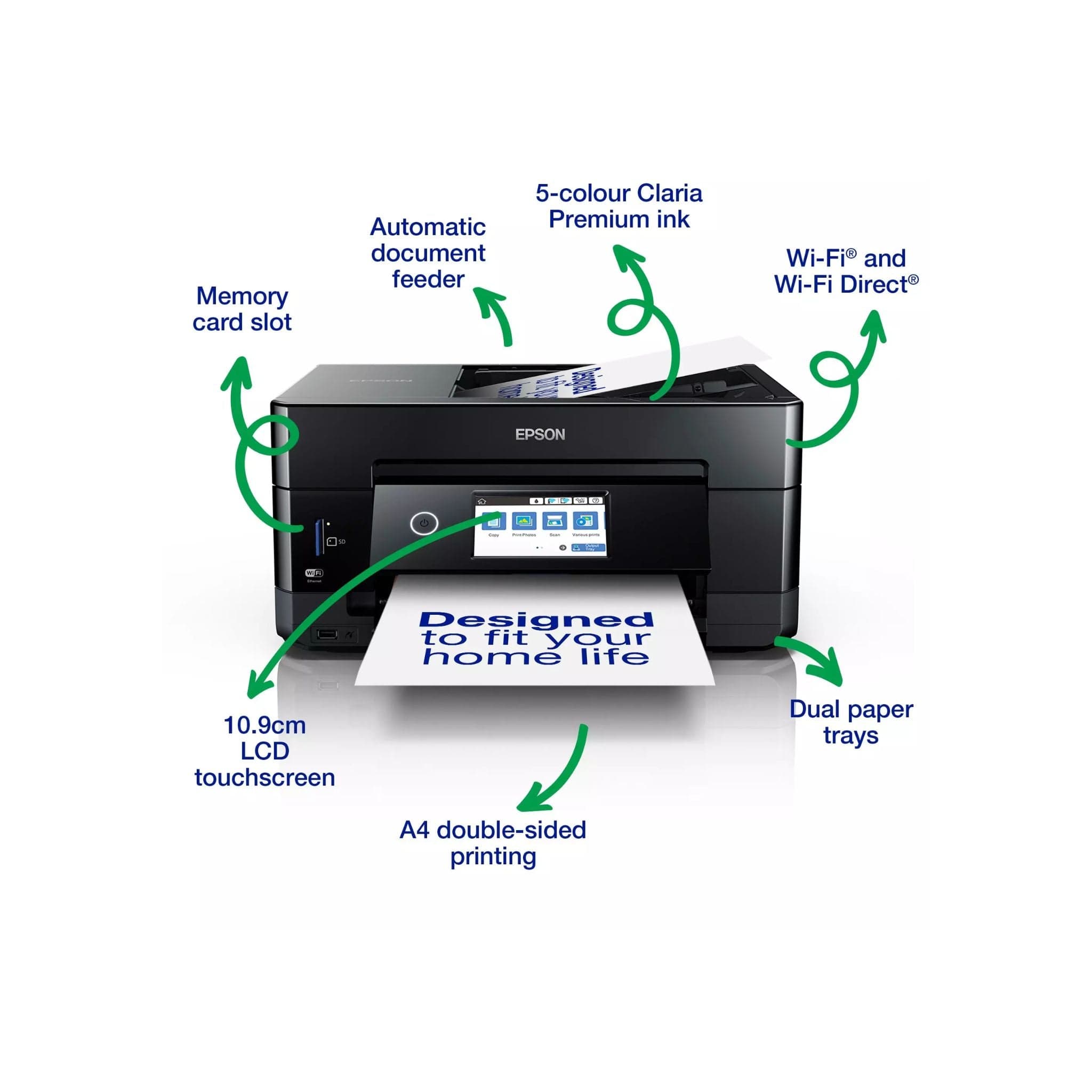 Epson Printers and Scanners Epson Expression Premium XP-7100 A4 / CD / DVD Multifunction Wireless Inkjet Printer