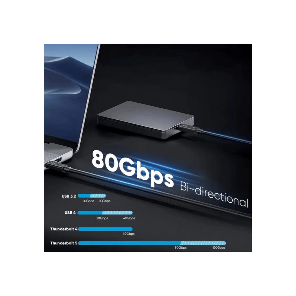 Generic Cables, Converters and Adapters Generic 240W PD  80Gbps Thunderbolt 5 Cable with up to 120Gbps Bandwidth Boost -2m, Black