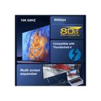 Generic Cables, Converters and Adapters Generic 240W PD  80Gbps Thunderbolt 5 Cable with up to 120Gbps Bandwidth Boost -2m, Black