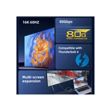 Generic Cables, Converters and Adapters Generic 240W PD  80Gbps Thunderbolt 5 Cable with up to 120Gbps Bandwidth Boost -2m, Black