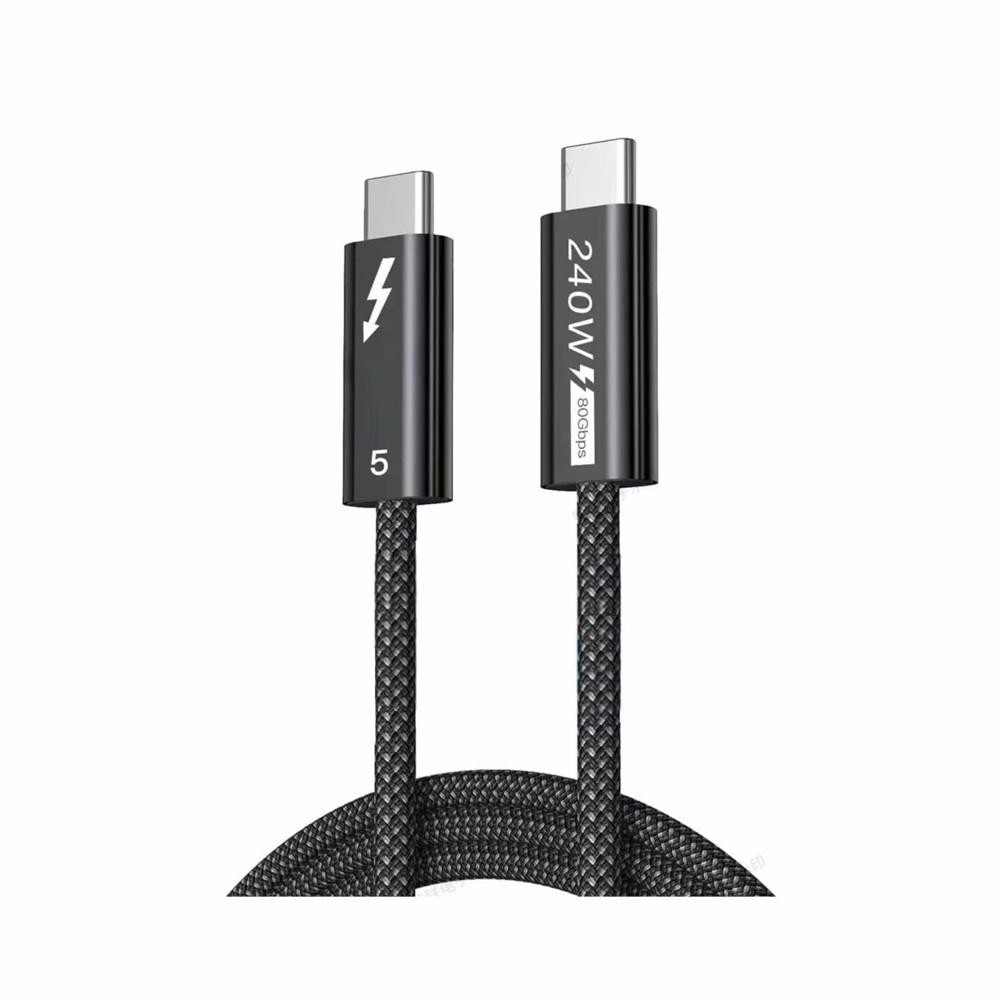 Generic Cables, Converters and Adapters Generic 240W PD  80Gbps Thunderbolt 5 Cable with up to 120Gbps Bandwidth Boost -2m, Black