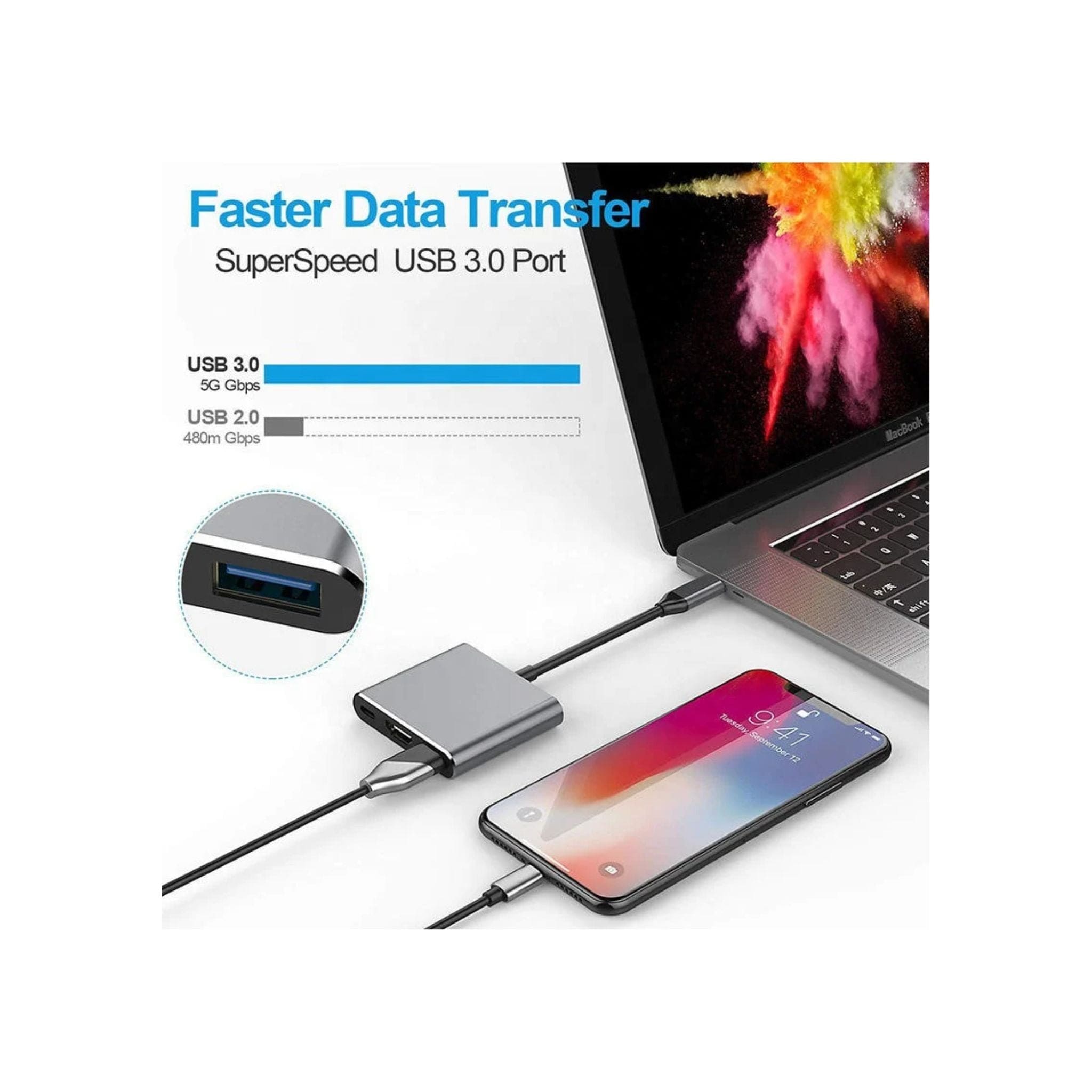 Generic Docking Stations Generic 3-In-1 USB C Type C Multi-function Hub