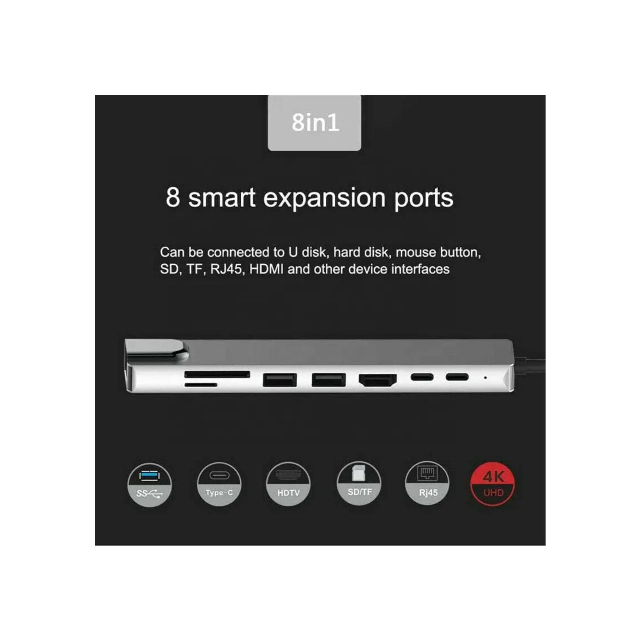 Generic 8-In-1 USB Type C Dock With 4K HDTV HDMI USB 3.0 SD TF Card Reader PD Charging Secondary image