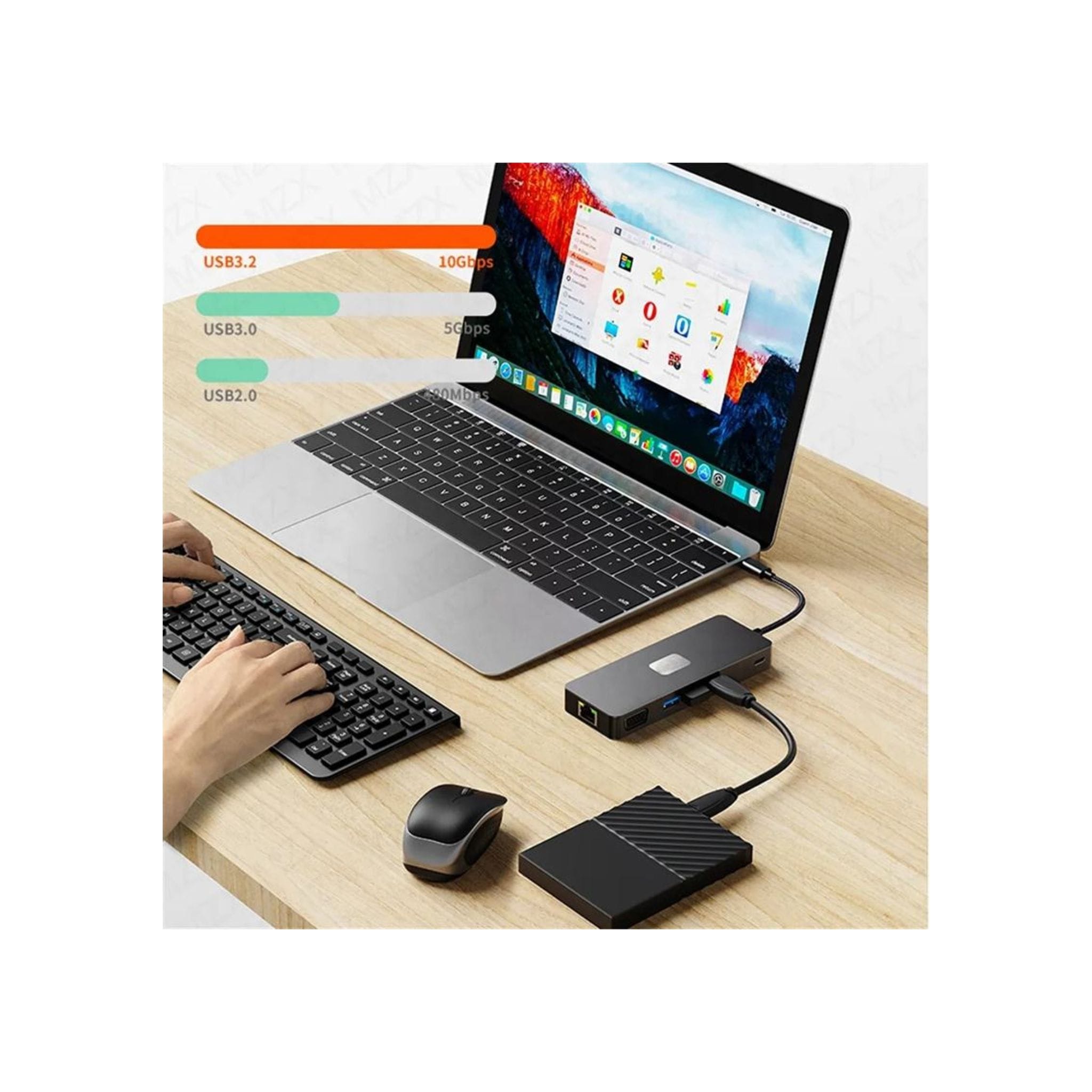 Generic Generic 11-in-1 USB-C Docking Station: USB-C to USB 3.2 Hub with HDMI, DisplayPort, VGA, and Ethernet (Supports 4K 60Hz)