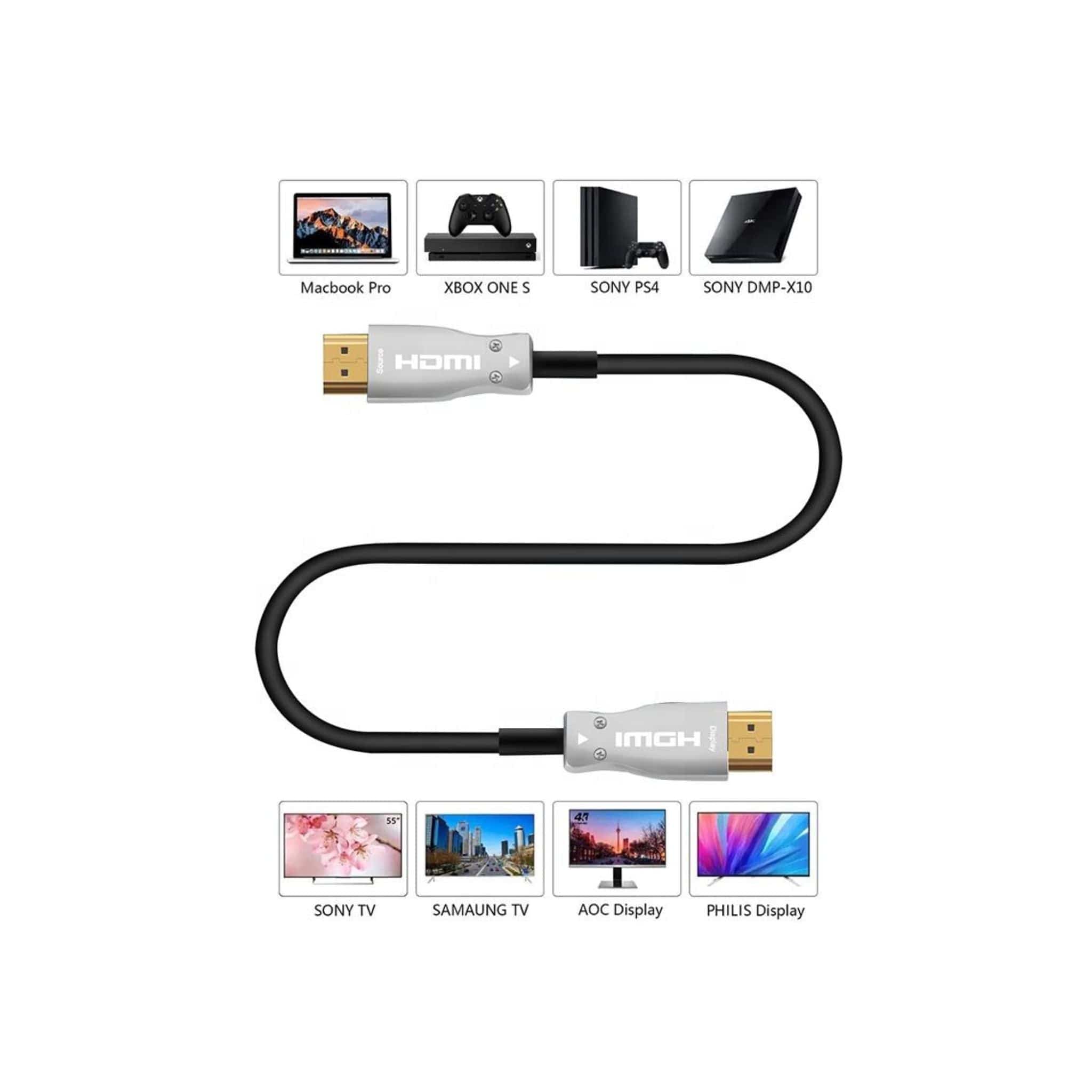 Generic Generic 20 meter 4K (UHD) HDMI 2.0 Optical Fibre Cable (4k@60Hz)