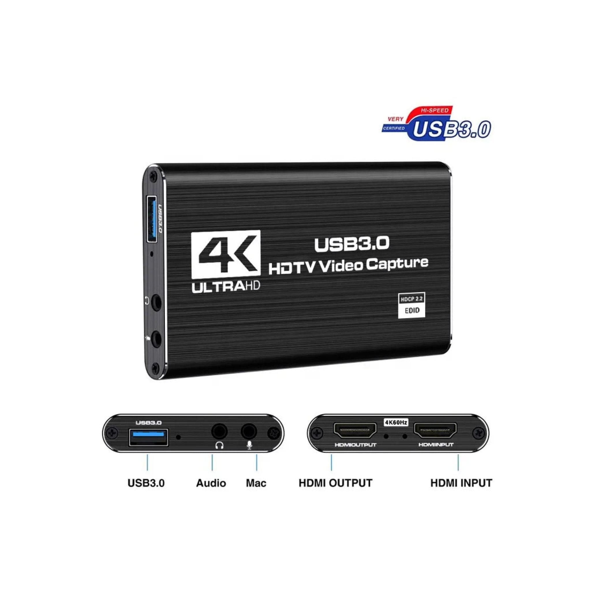 Generic Generic 4K HDMI video capture adapter, HDMI to USB 3.0 box for recording audio and video at 4K 60fps