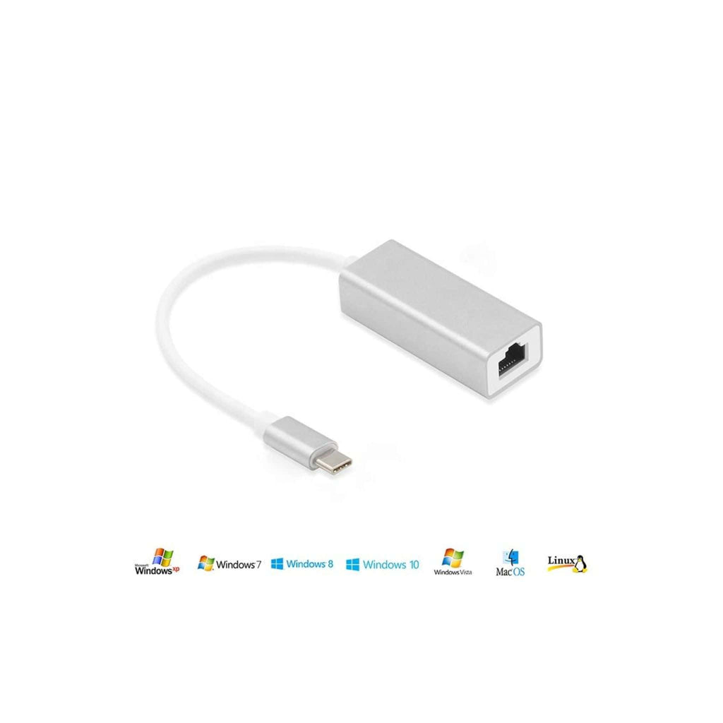 Generic Generic Aluminium USB-C to RJ45 Gigabit 1000Mbps Ethernet LAN Network Card Adapter Cable