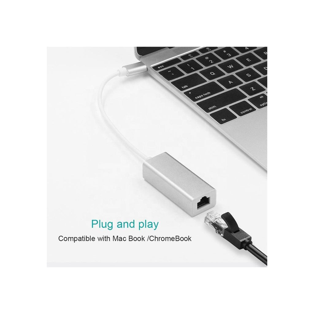 Generic Generic Aluminium USB-C to RJ45 Gigabit 1000Mbps Ethernet LAN Network Card Adapter Cable