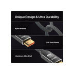 Generic Generic Male-to-Male 16K  DisplayPort (DP 2.1) cable - Black