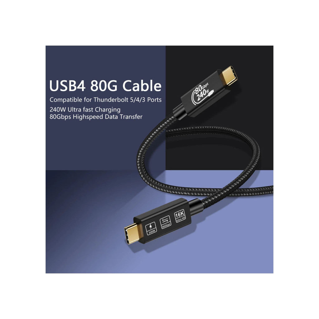Generic Generic Ultra-high Speed USB4 80Gbps 16K Thunderbolt 5 USB C to USB C Fast Charger Cable 240W Type C Gen4 Data Transfer for MacBook