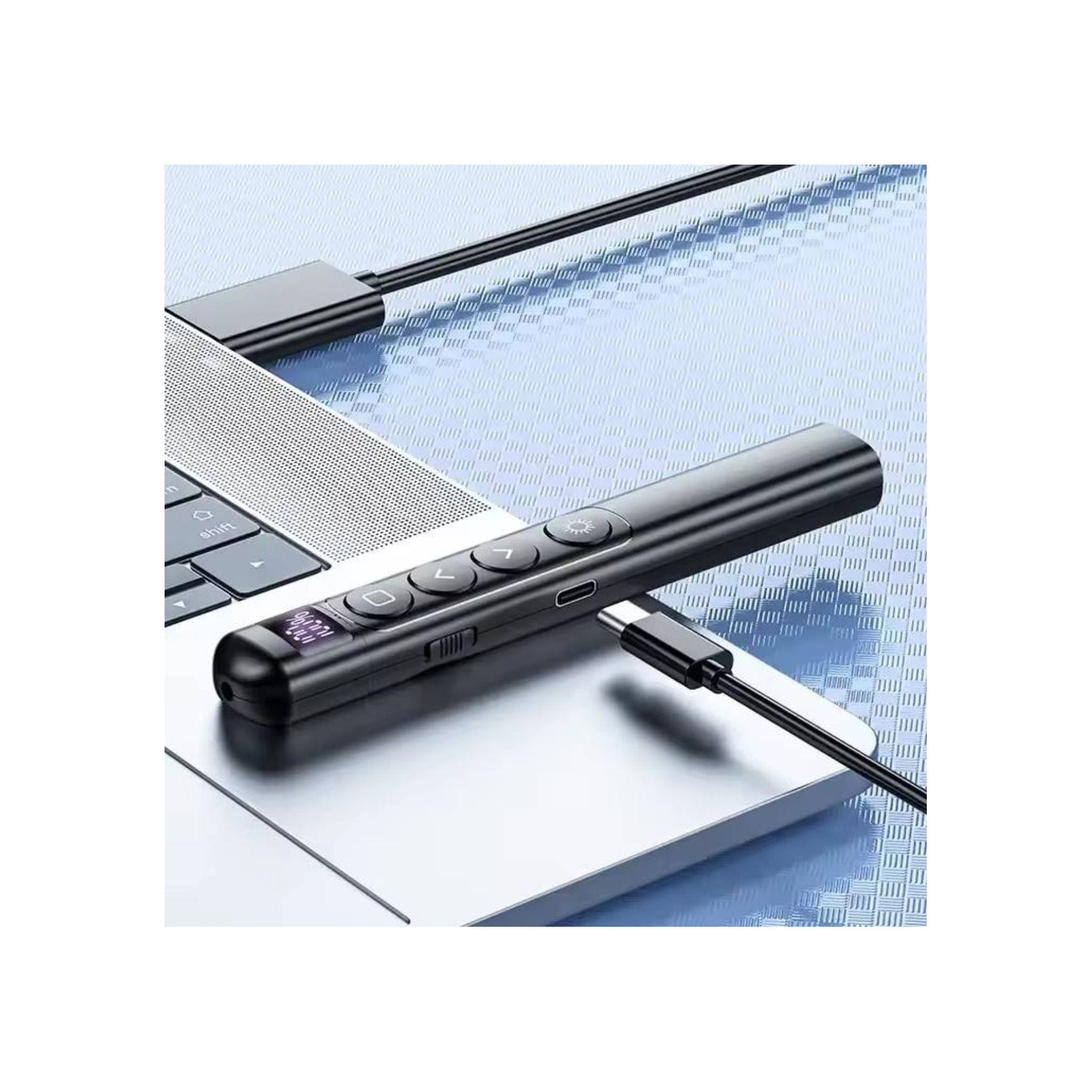 Generic Wireless Presenters Generic GENWP004 PowerPoint Remote Control Rechargeable Wireless Laser Presenter with Digital Display - Black