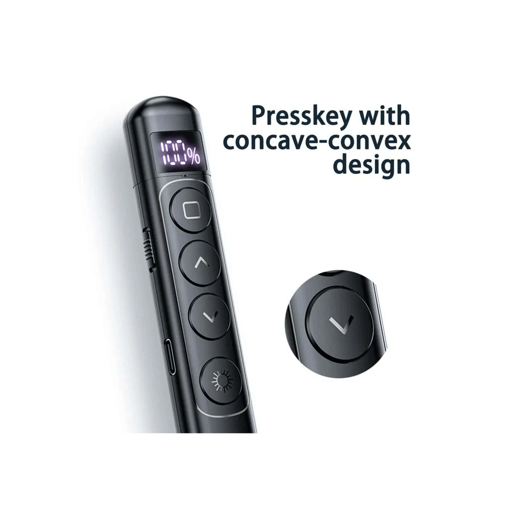 Generic Wireless Presenters Generic GENWP004 PowerPoint Remote Control Rechargeable Wireless Laser Presenter with Digital Display - Black
