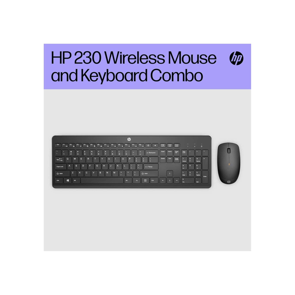 HP Components HP 230 Wireless Mouse and Keyboard Combo (Black) - Up to 16 Months Battery Life