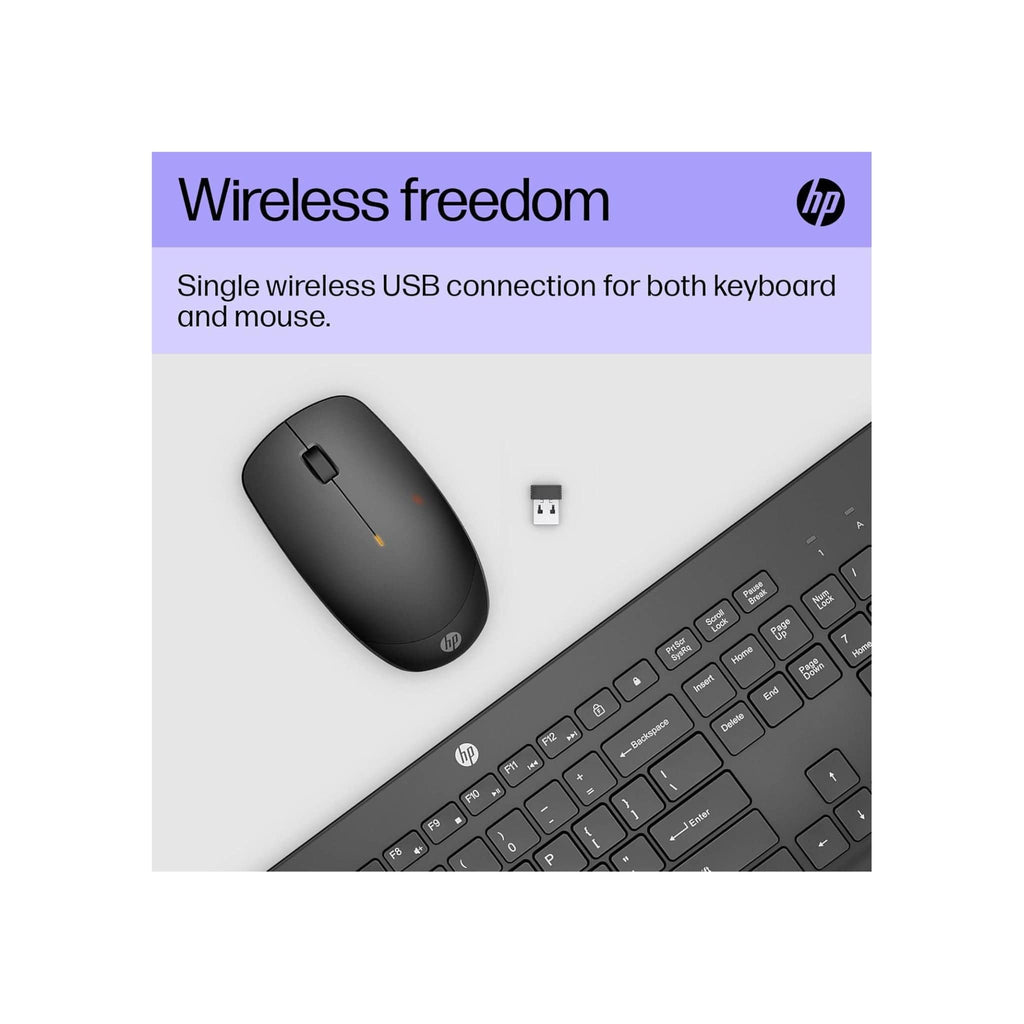 HP Components HP 230 Wireless Mouse and Keyboard Combo (Black) - Up to 16 Months Battery Life