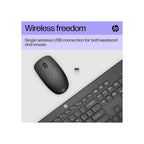 HP Components HP 230 Wireless Mouse and Keyboard Combo (Black) - Up to 16 Months Battery Life