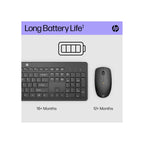 HP Components HP 230 Wireless Mouse and Keyboard Combo (Black) - Up to 16 Months Battery Life