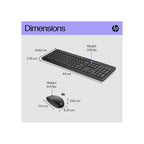 HP Components HP 230 Wireless Mouse and Keyboard Combo (Black) - Up to 16 Months Battery Life