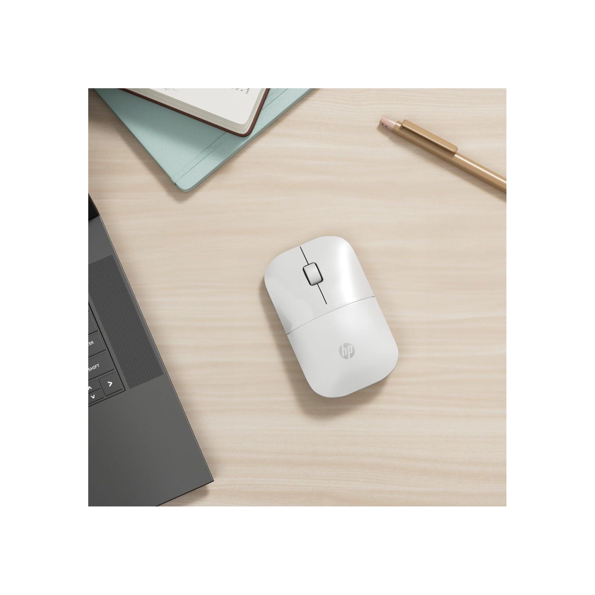 HP Components HP Z3700 White Wireless Mouse - Up to 16 Months Battery Life
