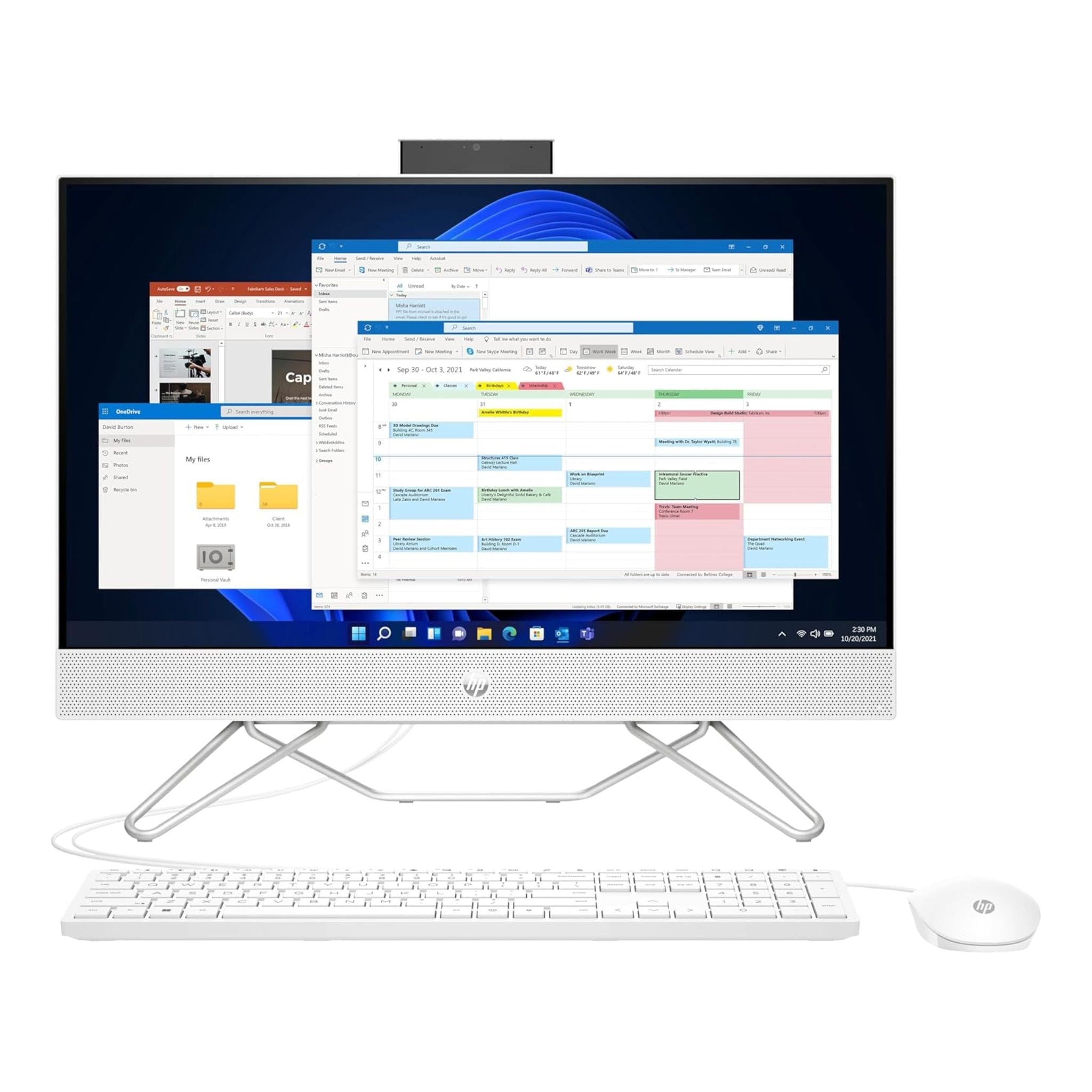 HP Computers HP 24-cb1041na All-in-One Desktop PC, Intel Core i5 Processor, 8GB RAM, 256GB SSD, 23.8” Full HD, Starry White