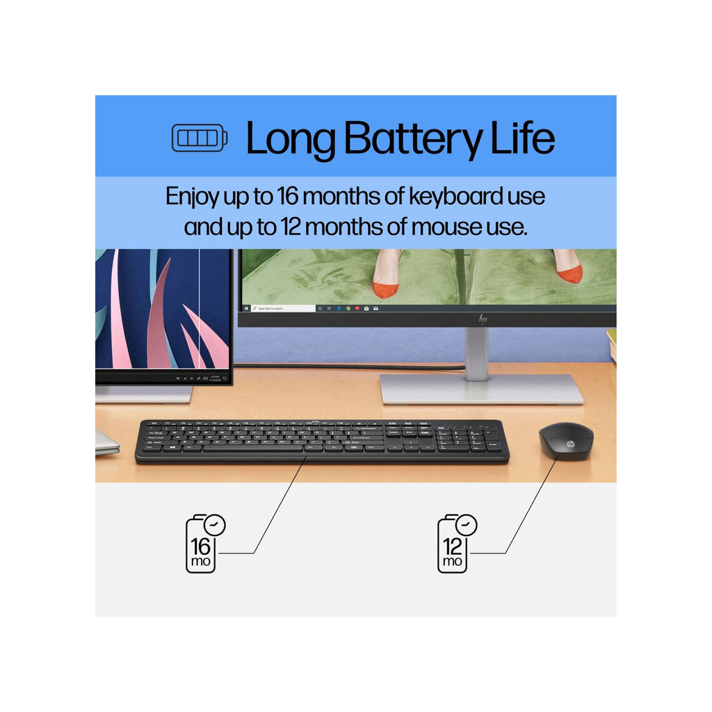 HP HP 235 Wireless Mouse and Keyboard Combo (For Business) - Up to 16 Months Battery Life -  Back