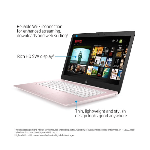 HP HP Stream 14-inch Laptop, Intel Celeron N4000, 4 GB RAM, 64 GB eMMC, Windows 10 Home in S Mode with Office 365 Personal for 1 Year - Rose Pink